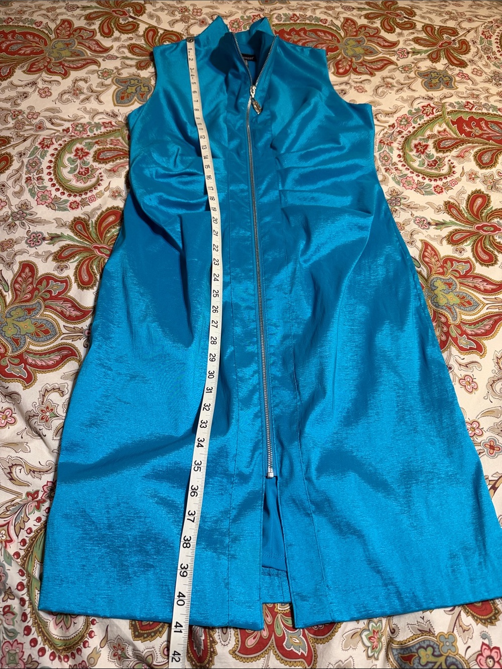 FRANK LYMAN Sleeveless “Lovely Dress” Front Zip Side Ruching - Picture 8 of 9